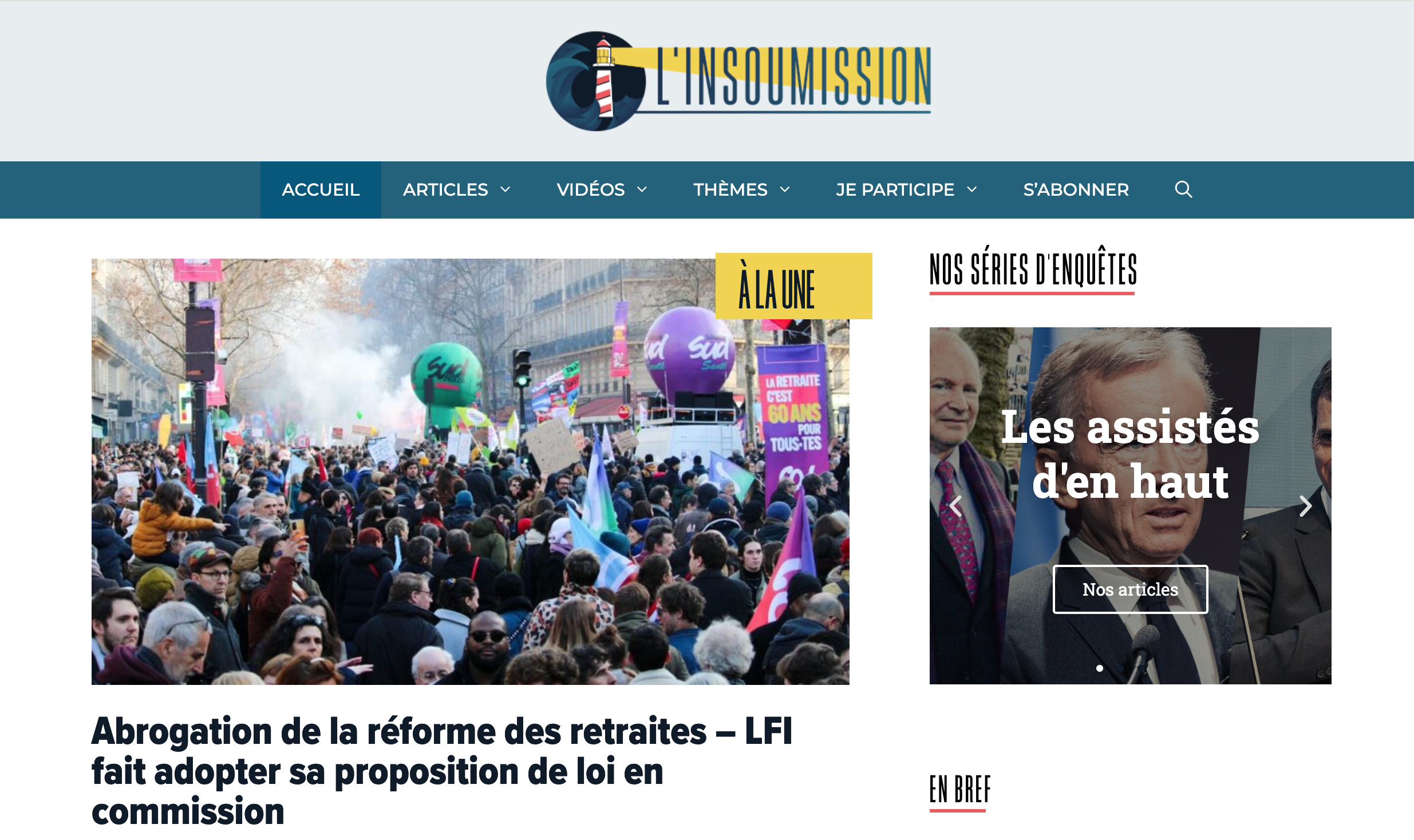 L’insoumission – Plateforme multimedia de la France Insoumise