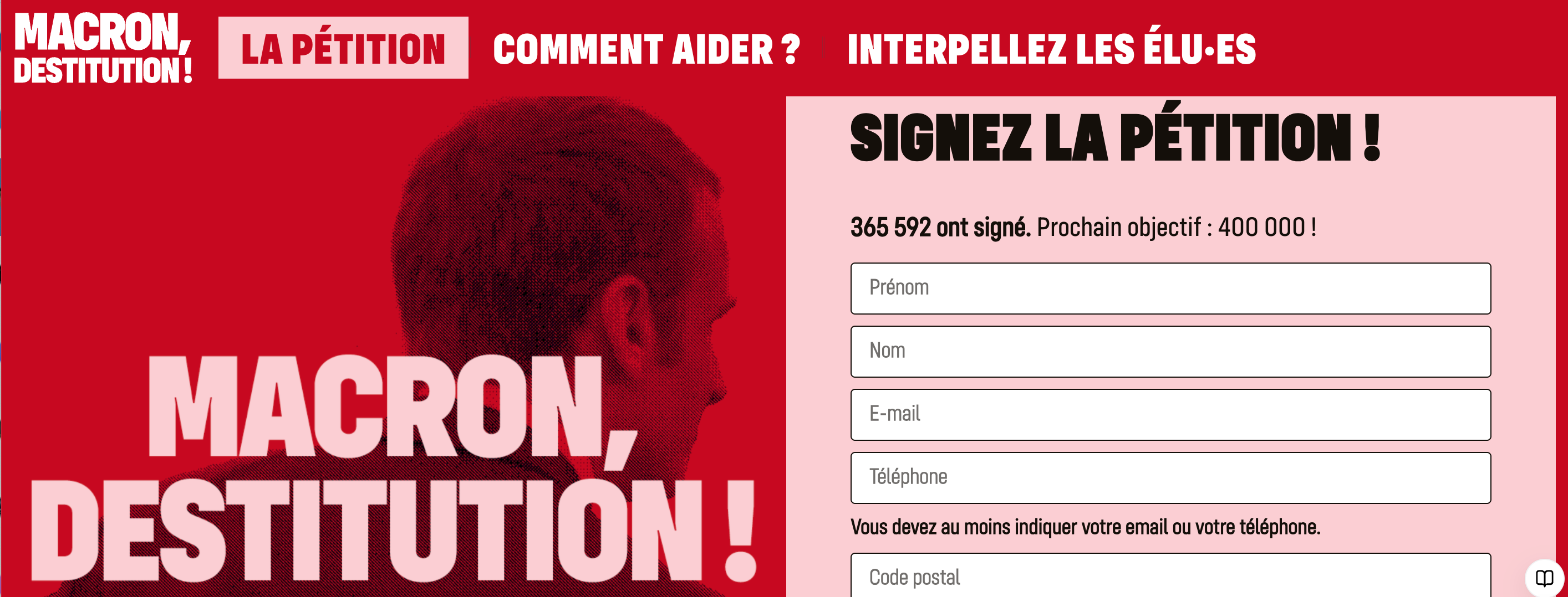 Signez la pétition : Macron destitution