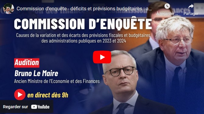 Commission d’enquête – déficits et prévisions budgétaires : audition de Bruno Le Maire