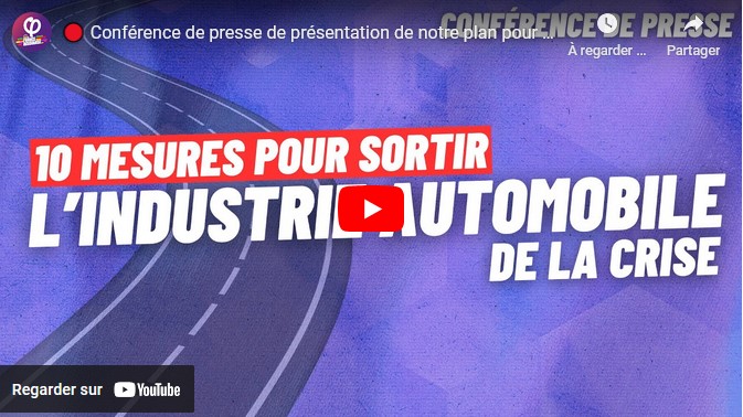 Conférence de presse de présentation de notre plan pour sortir l’industrie automobile de la crise