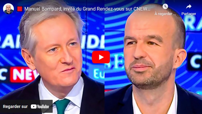 Manuel Bompard, invité du Grand Rendez-vous sur CNEWS