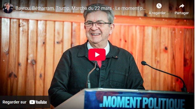 Jean Luc Melenchon fait un point politique sur les bouleversements dans le monde et en France