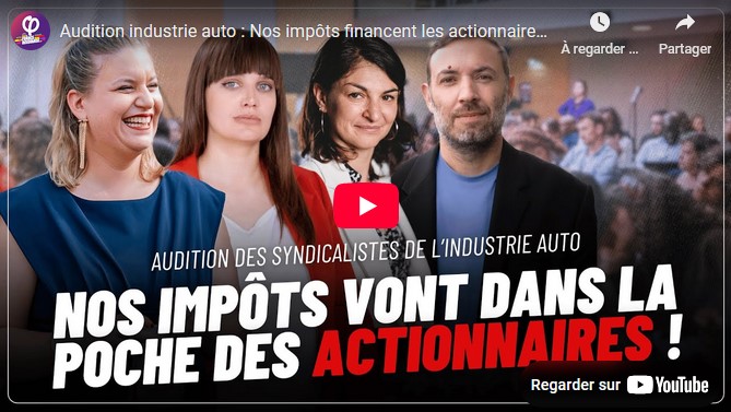 Audition industrie auto : Nos impôts financent les actionnaires !
