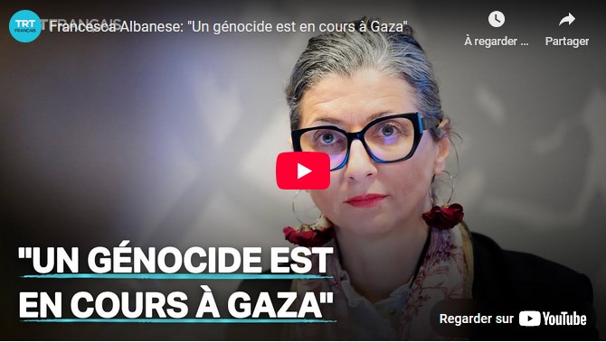 Francesca Albanese: « Un génocide est en cours à Gaza »