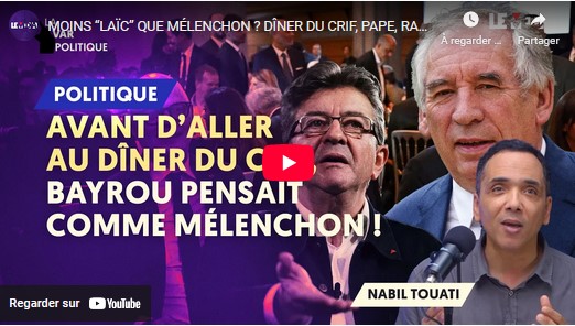 Moins “laïc” que Mélenchon ? Dîner du CRIF, Pape, ramadan