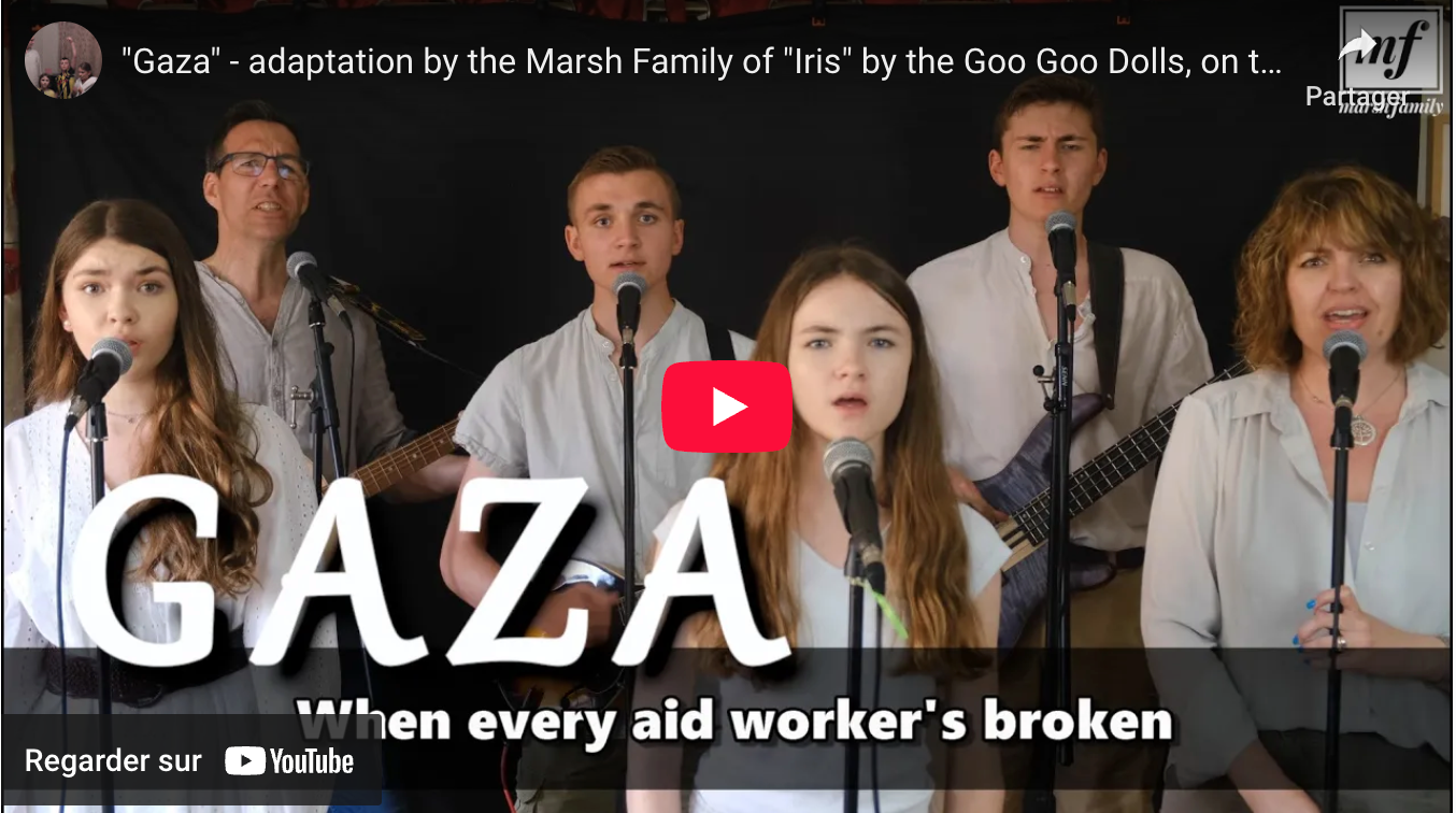 Adaptation par the Marsh Family of « Iris » par les Goo Goo Dolls, sur le génocide à Gaza