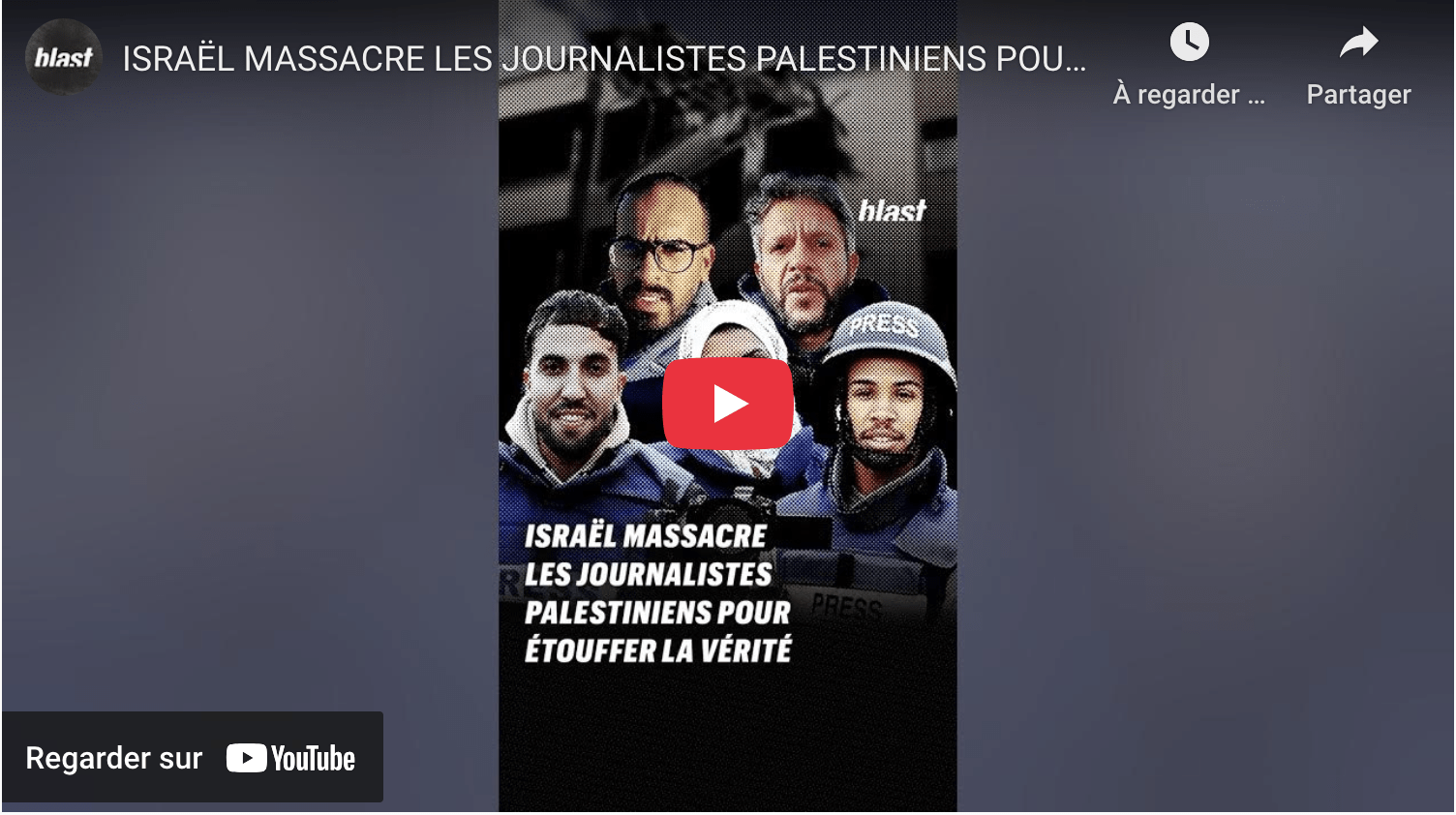 Israël massacre les journalistes palestiniens pour étouffer la vérité