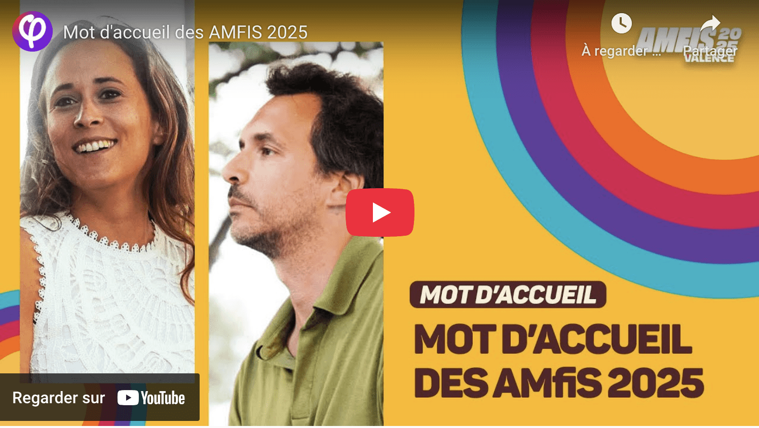 Mot d’accueil des AMFIS 2025